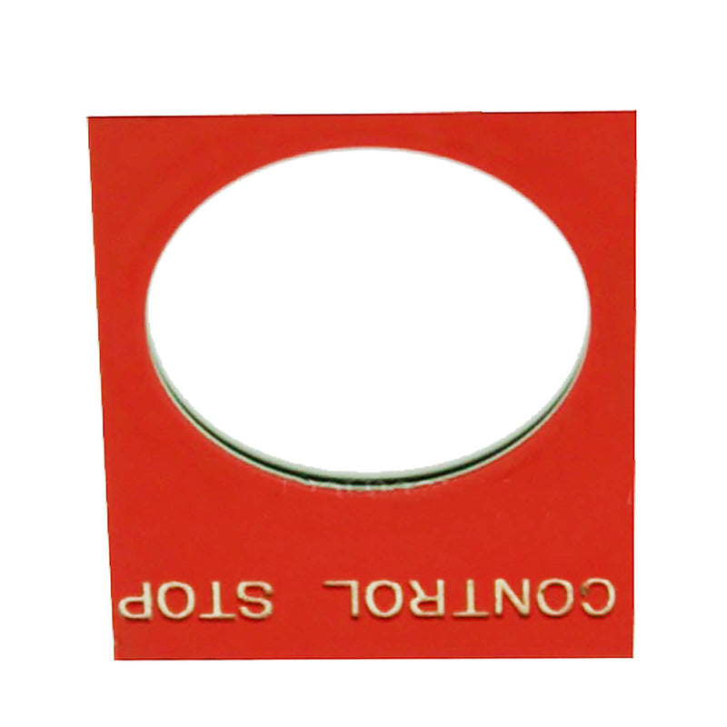 Schneider Electric / Telemecanique Legend Plate “Control Stop" Red