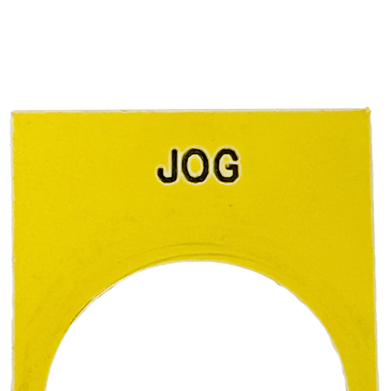 Schneider Electric / Telemecanique Legend Plate "JOG" Yellow ZBY02382