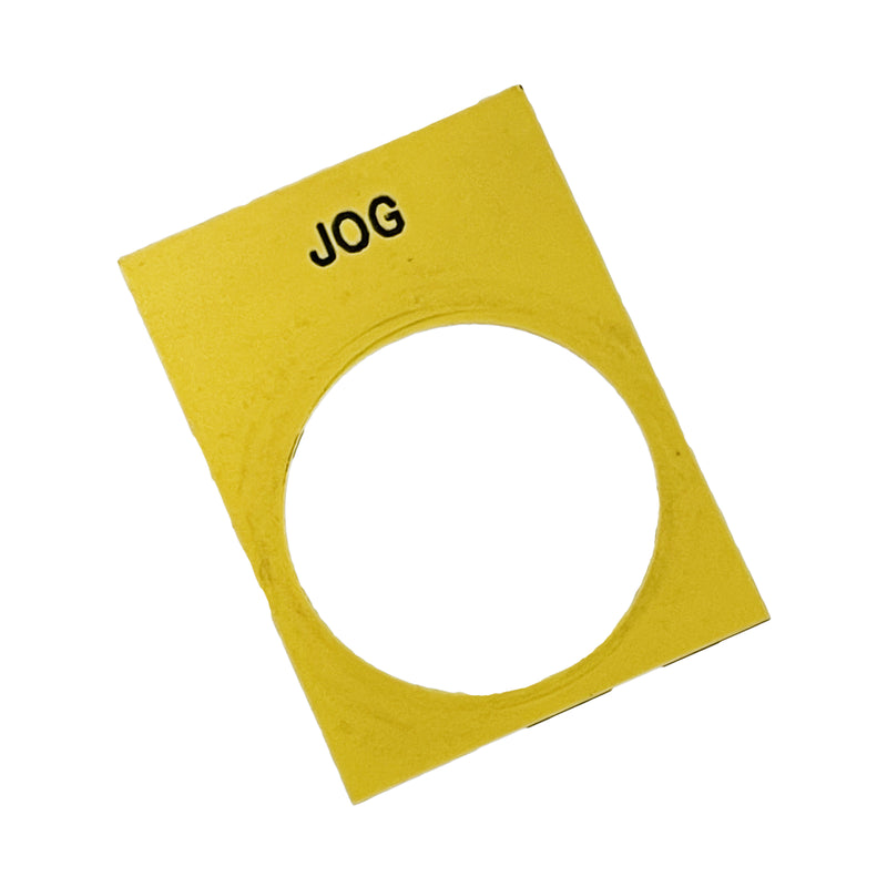 Schneider Electric / Telemecanique Legend Plate "JOG" Yellow ZBY02382