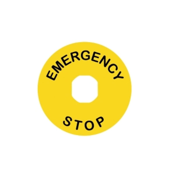 Schneider Electric / Telemecanique EMERGENCY STOP Legend 40mm Yellow ZBY9330N