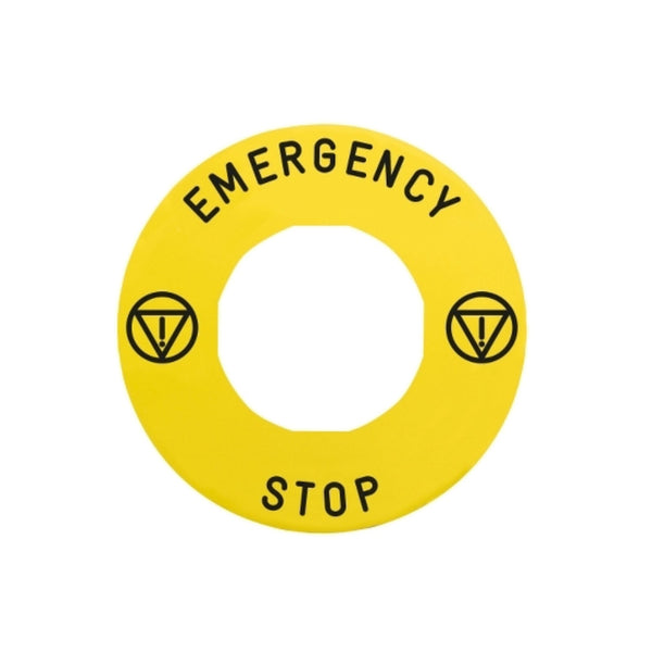 Schneider Electric / Telemecanique EMERGENCY STOP Legend 60mm Yellow ZBY9330T
