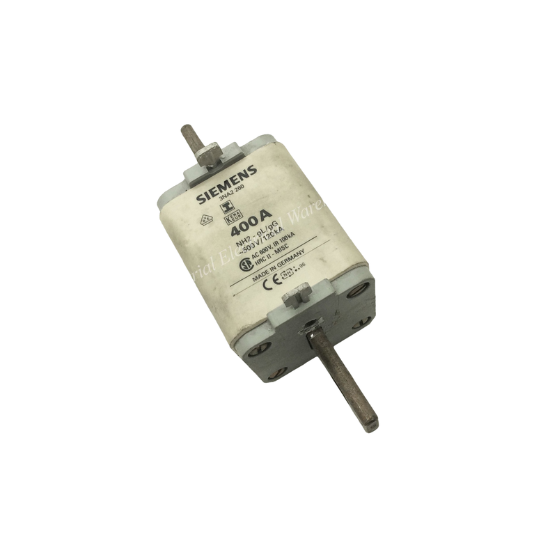 Siemens Centered Tag Fuse 500VAC 400A 120kA NH2-gL/gG 3NA2260