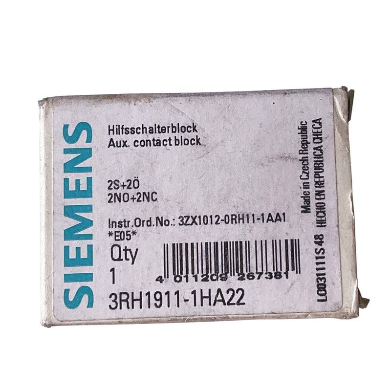 Siemens Auxiliary Contact Block 2NO/2NC 690V 3RH1911-1HA22