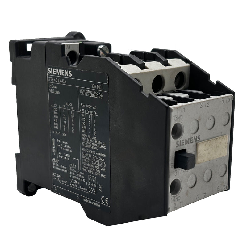 Siemens Contactor 600VAC 30A 3P 3TF4210-0A