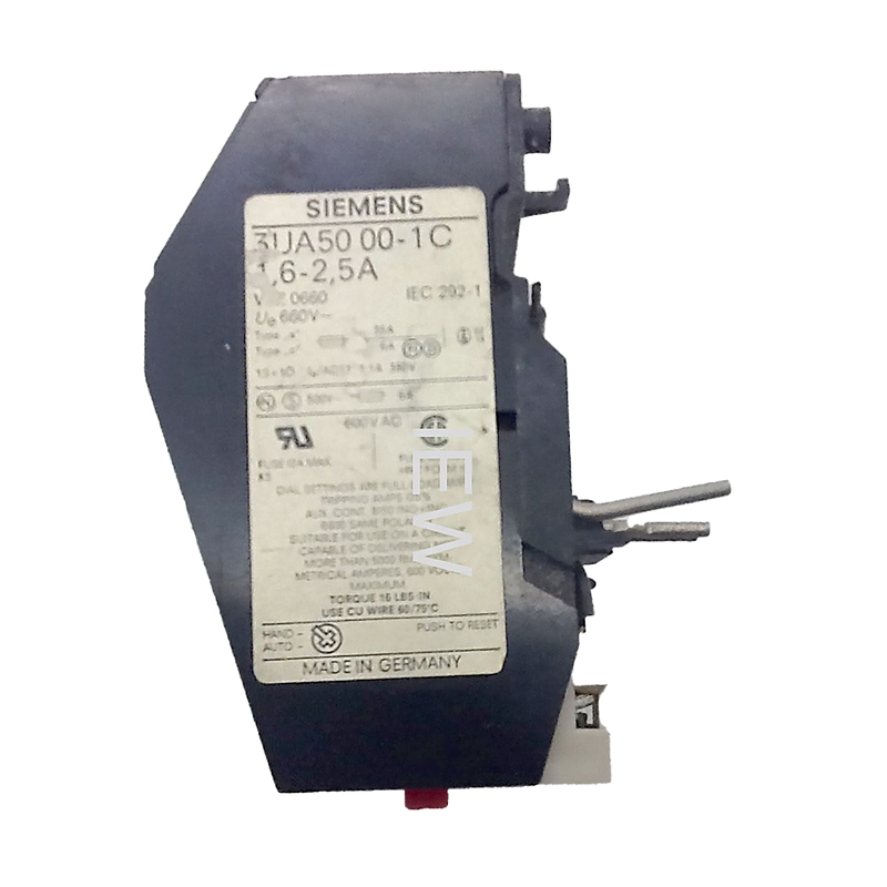 Siemens Motor Starter Overload Relay 1 Pole 690V 2.5A 3UA50 00-1C