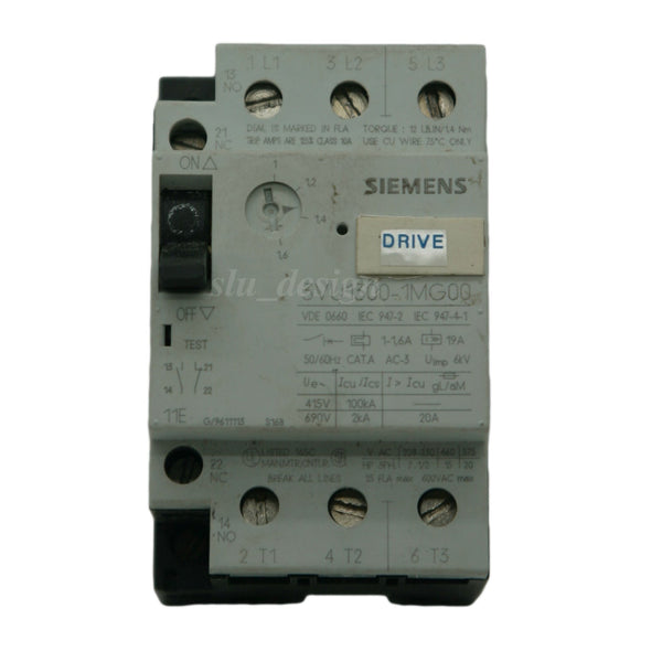 Siemens Motor Starter Circuit Breaker 3 Pole 1-1.6A 1NO+1NC 3VU1300-1MG00