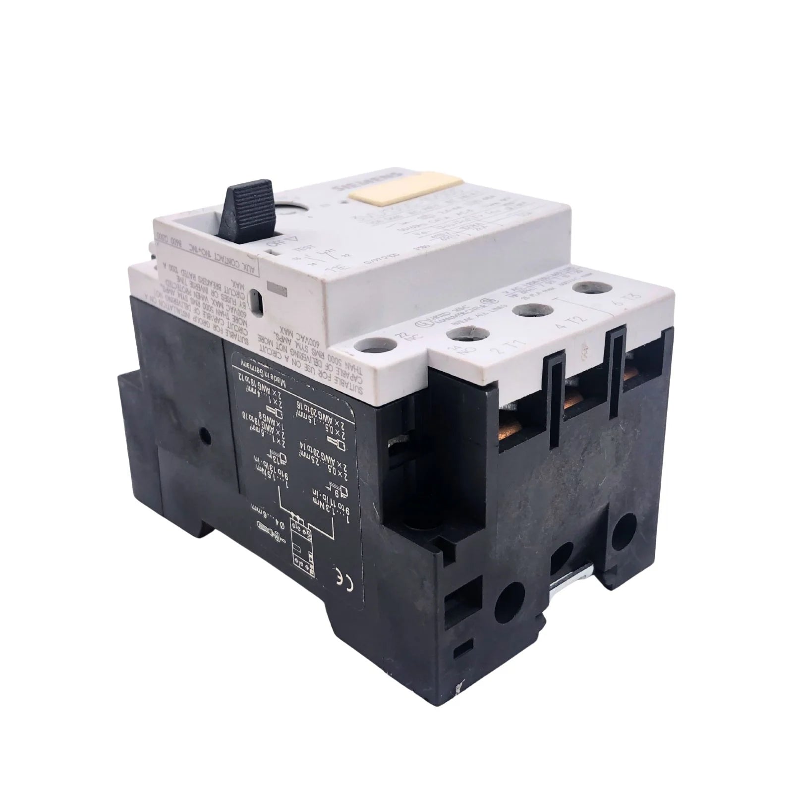 Siemens Motor Starter Circuit Breaker 3 Pole 2.4-4A 1NO + 1NC 3VU1300-1MJ00