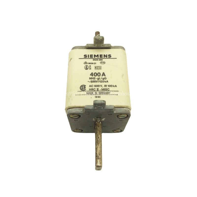 Siemens Centered Tag Fuse 400A 500Vac 120kA NH2-gL-gG