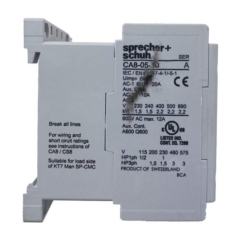 Sprecher + Schuh Mini Contactor 3 Pole 24V 50/60Hz 1NO CA8-05-10-24Z