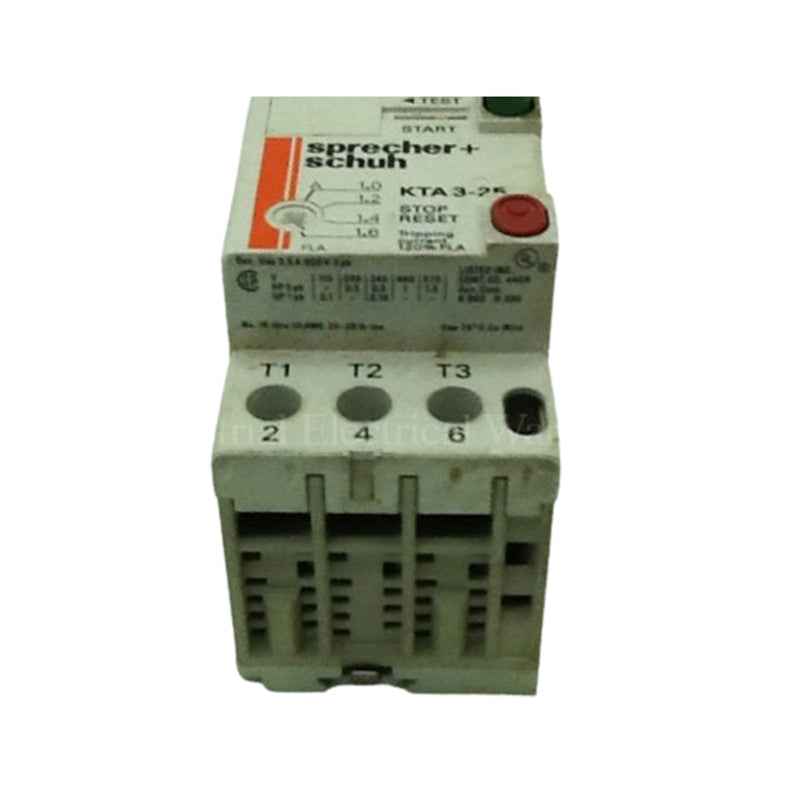 Sprecher + Schuh Motor Starter 1.0-1.6A 3 Pole 380/660VAC KTA 3-25-1.6A