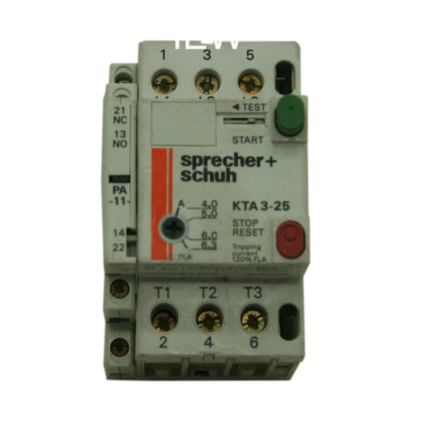 Sprecher + Schuh Motor Starter 4-6.3A KTA 3-25-6.3A Aux Contact KT3-25-PA-11