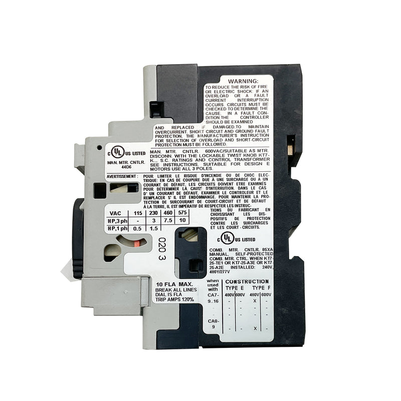 Sprecher + Schuh Manual Motor Controller 6.3–10A 3-Pole KTA7-25S-10A