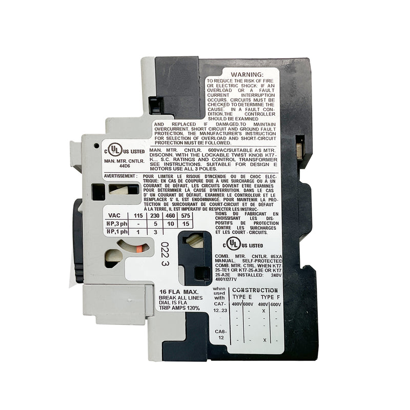 Sprecher + Schuh Manual Motor Controller 10-16A 3-Pole KTA7-25S-16A