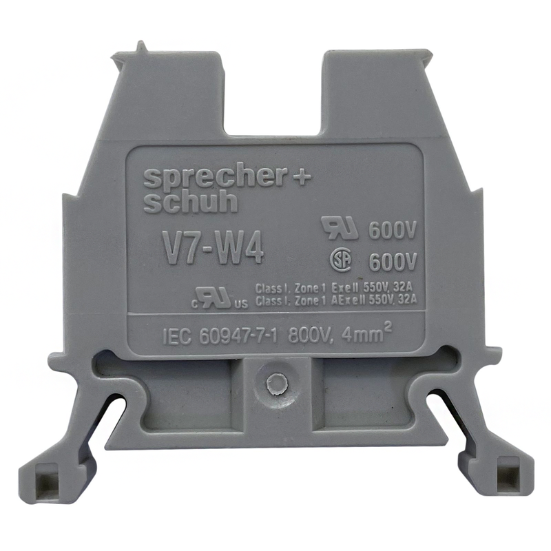 Sprecher + Schuh Feed-Thru Terminal Block DIN Rail Gray 30A V7-W4