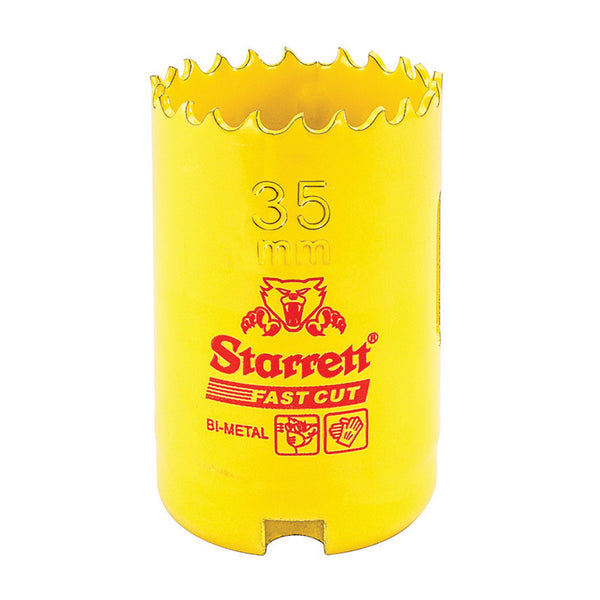 Starrett Holesaw Fast Cut Straight Pitch Bi-Metal 35mm Yellow DH0138