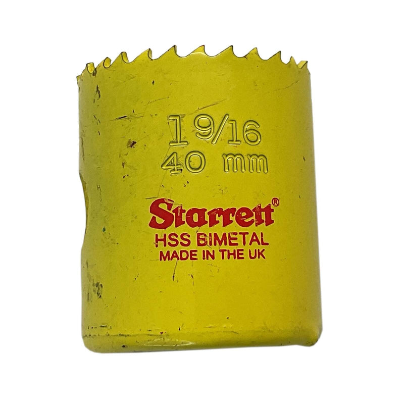 Starrett Holesaw Fast Cut Bi-Metal 40mm 19/16” Yellow FCH040M-G
