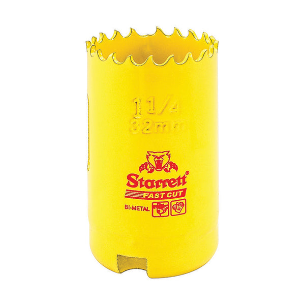 Starrett Holesaw Fast Cut Straight Pitch Bi-Metal 32mm 1-¼'' Yellow SH0114