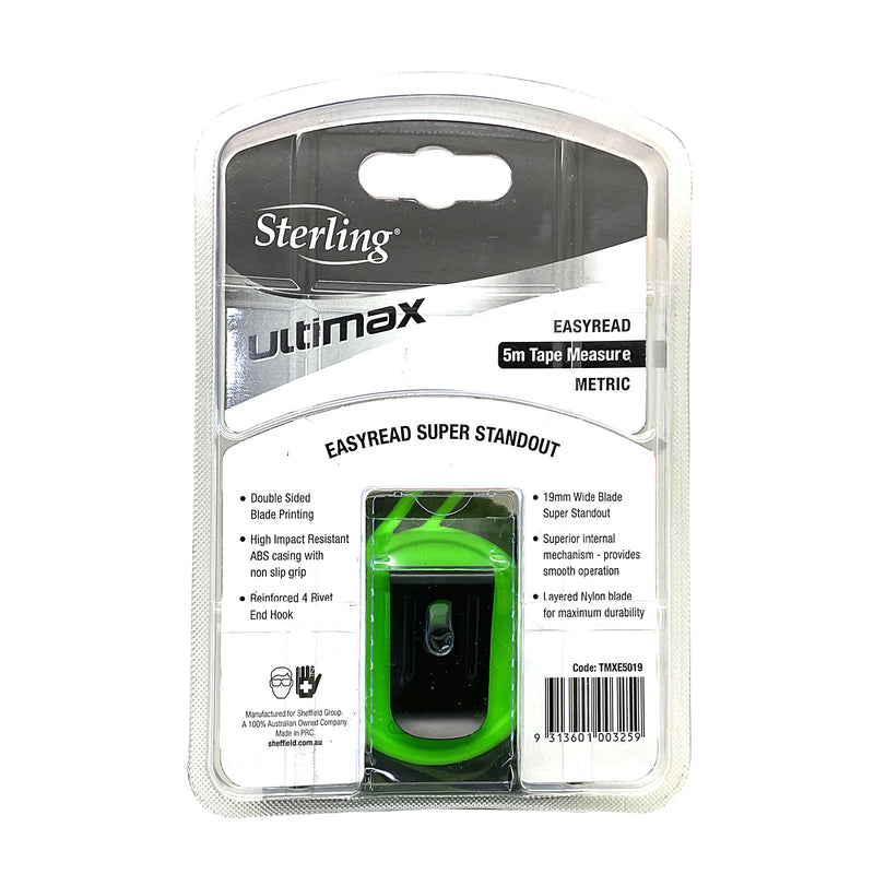 Sterling Ultimax Tape Measure Easyread 19mm x 5m TMXE5019