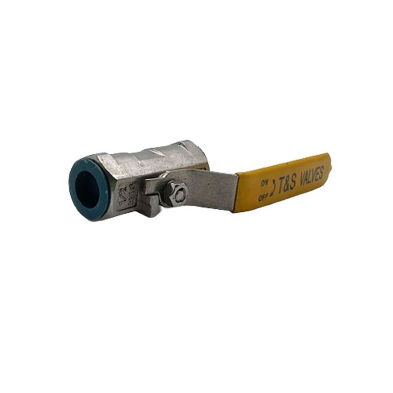 T&S Ball Valve ON/OFF 316 Stainless Steel ½” Yellow WOG 1000