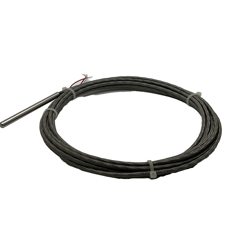 Temperature Probe 6x78mm with 2m Steel Braided Cable 100°C PT100