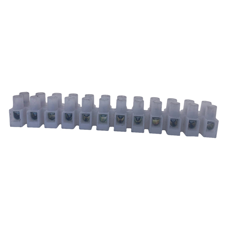 Terminal Strip 12 Way 16A 450V White POWTS12/60A