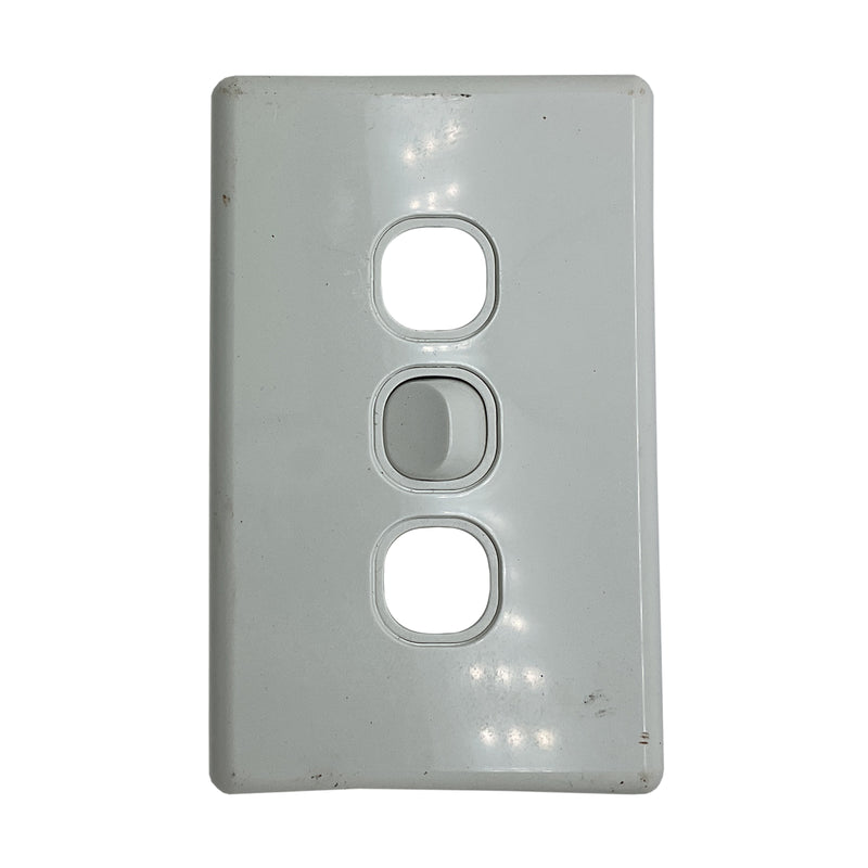 Tesla Wall Switch Cover and Grid Plate 3-Gang with 1 Switch Cover Only White