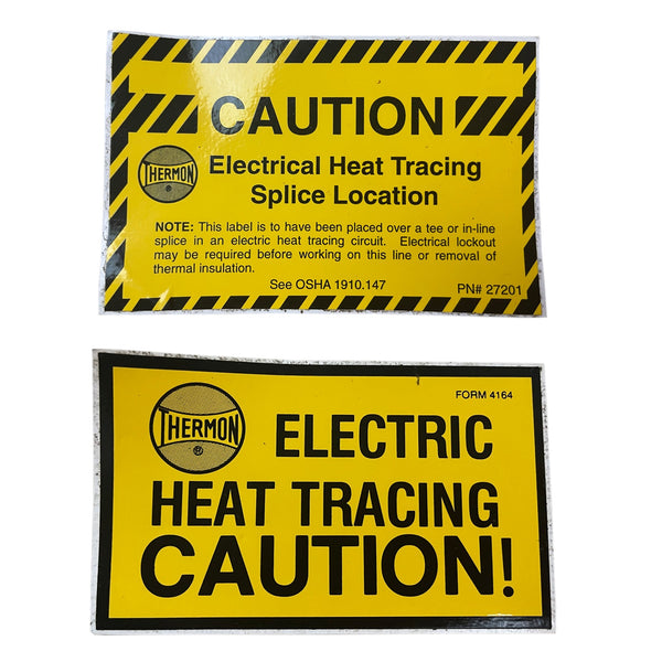 Thermon Electric Heat Tracing Caution Label