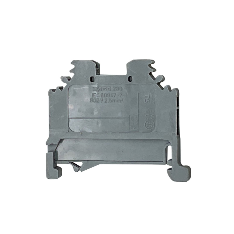 Wago DIN Rail Mount Terminal Block 2-Ways 2.5 mm² Clamp Gray 280-101