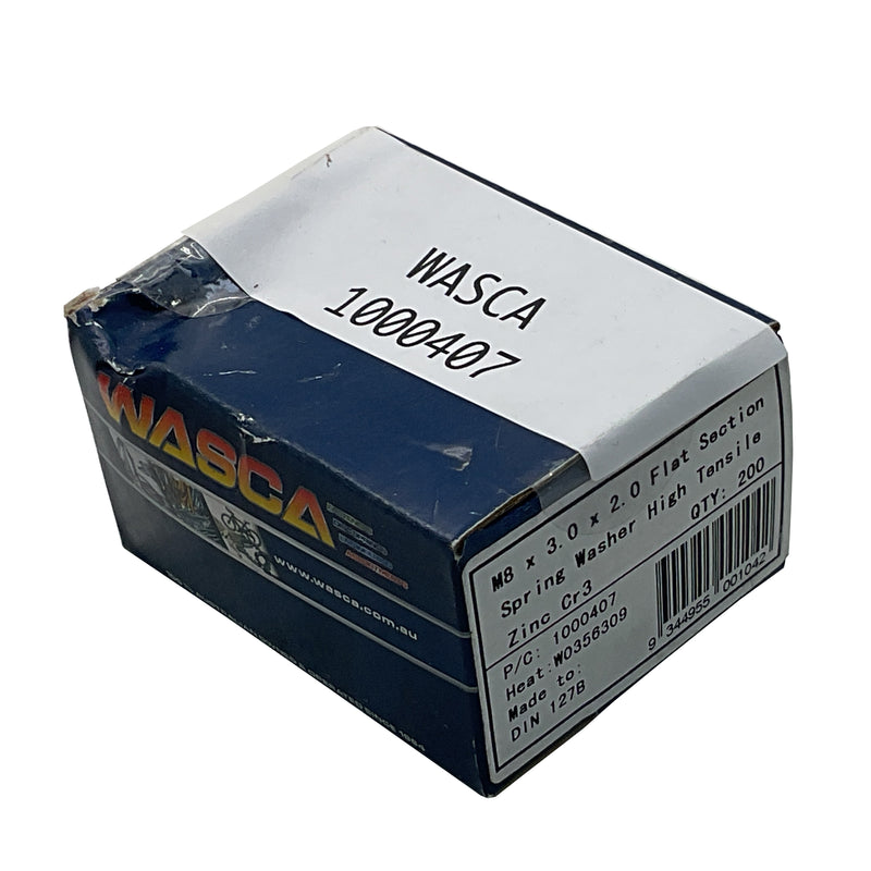 Wasca Flat Spring Washer M8x3.0x2.0 Zinc Plated 1000407