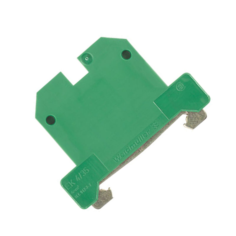 Weidmuller DIN Rail Mount Terminal Block 1-Way Green Yellow 066116 EK4/35