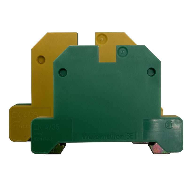 Weidmuller Terminal Block Connector 14-22AWG 2-Position Din Rail Green/Yellow 661160000