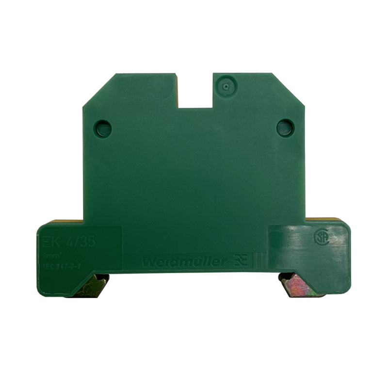 Weidmuller Terminal Block Connector 14-22AWG 2-Position Din Rail Green/Yellow 661160000