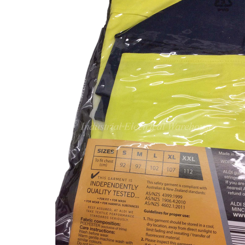 WorkZone Hi-Vis Safety Workwear Short Sleeve Polo Polyester Yellow Size XXL
