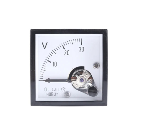 RS Hobut DC Analogue Voltmeter 30V 45 x 45 mm D481MCS30V/2-001 313-558